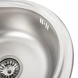 Кухонна мийка Platinum Декор 4539 з нержавіючої сталі 0.6 мм кругла D=33 см (000017247) - мініатюра 5