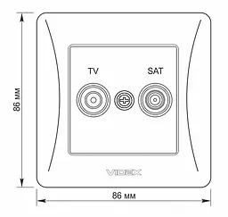 Розетка Videx Binera TV+SAT кінцева біла (VF-BNSK2TVSATE-W) - мініатюра 5