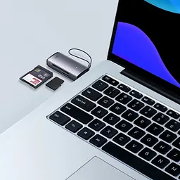 Карт рідер Baseus Lite Series USB-A to SD/TF Card Reader Сірий WKQX060013 - мініатюра 6