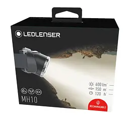 Налобний ліхтар Ledlenser MH10 заряджається 600/250/10 - мініатюра 6