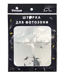 Шторка для фотозони PELICAN "Квадрат голограма" 1х2м срібло "Квадрат голограма" #232