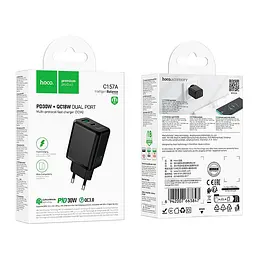 Адаптер сетевой HOCO Smart Multi-Protocol Charger C157A 1USB\1Type-C, PD/QC, 30W/3A\ - миниатюра 2