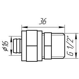 Муфта із зовнішньою різьбою APE 701 L 1/2″х16 000000611 - мініатюра 5