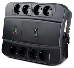 Джерело безперебійного живлення PowerCom SPD-850U Schuko Black, 850 ВА, 510 Вт, лінійно-інтерактивний, AVR, 4+4 розетки (Schuko) - мініатюра 2