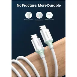 Дата кабель USB-C to USB-C 0.5m 3A 60W US264 white Ugreen (60517) - мініатюра 2
