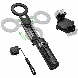 Монопод для селфі K27 Pro magnetic штатив + знімний BT пульт Black Hoco teh0029847 - мініатюра 4