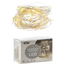 Гірлянда Chomik Гірлянда-струна 6,2 м, 60 LED теплий білий, 3АА батар., ІР44 (5900779802650) - мініатюра 4