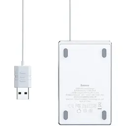 Зарядний пристрій бездротовий Baseus Wireless Charger Card Ultra Thin 15 W сірий (WX01B-S2)