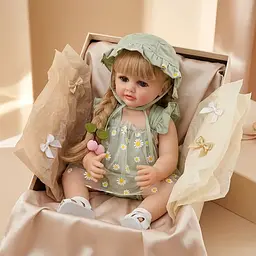 Реалістична Кукла Реборн 55 см повністю вінілова Doll Reborn Baby Born К0100320 - мініатюра 2