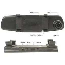 Відеореєстратор-дзеркало автомобільний Vehicle Blackbox DVR 1433 (av010) - мініатюра 4
