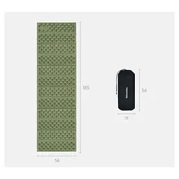 Коврик складной IXPE Naturehike CNK2550WS030, алюминиевая пленка, 195x60x1.8 см, оливково-зеленый - миниатюра 4