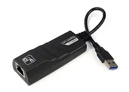 Перехідник USB 3.0 Type-A Ethernet RJ45 1000Mb Realtek RTL чорний - мініатюра 2