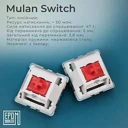 Клавіатура Epomaker EP64 Mulan White механічна бездротова (EP64-W-M) - мініатюра 13
