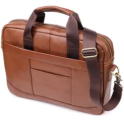 Чоловічий діловий портфель з натуральної шкіри Vintage 23038 коричневий - мініатюра 1