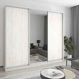 Шафа-купе тридверна MebelStar Уні AL 2ДСП/Дзеркало 270x60x240 см Аляска сірий (MBS-1977)