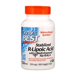 Антиоксидант Doctor's Best R-Липоевая Кислота, R-Lipoic Acid, 100 мг, 180 капсул (DRB-00229)