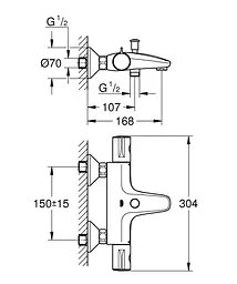 Термостат для ванни Grohe Grohtherm 800 1022032430 Чорний матовий - мініатюра 4
