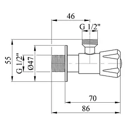 Кран приладовий Kroner KRP Edelstahl Klassisch - ESG101 1/2"х1/2" ЗЗ (CV022974) - мініатюра 6