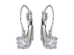 Сережки Xuping TTM Stainless Steel Родій французький замок "Фіаніти на дужках" ø 5мм (215086)