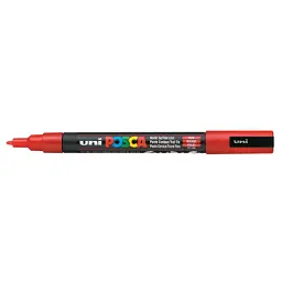 Маркер UNI Posca, 0.9-1.3мм, Червоний (PC-3M.Red)