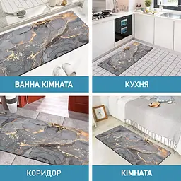 Набір діатомітових килимків для ванної та кухні Aquarius 50х80 см/50х120 см Сірий Мармур - мініатюра 8