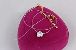 Ліска Xuping Jewelry з кулоном камінь 8 мм 40 см додаток 5 см золотиста