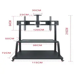 Кронштейн для TV PiPo PP- 2100A, 40 "-70" -100 ", до 65кг, без нахилу, Black, + стійки в комплекті, Box