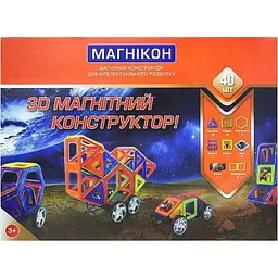 3D магнітний конструктор Магнікон, 40 елементів (МК-40)