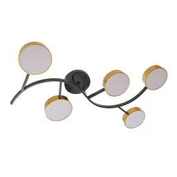 Люстра стельова Brille в зал LED 75W WW+NW+CW BK+G (BR-01 642C/5)
