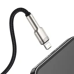 Кабель Baseus Cafule Metal Lightning 2.4A (1m) black (CALJK-A01) - мініатюра 3