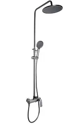 Душова система універсальна Qtap Vlasta New Gunmetal Black PVD з виливом QTVLA111GMB45651 - мініатюра 1