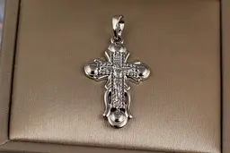 Хрестик Xuping Jewelry широкий зі розп'яттям 3 см сріблястий