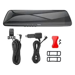 Відеореєстратор HOCO DV4 4.5-inch rearview mirror driving recorder dual-channel Black (6942007616782) - мініатюра 5