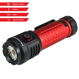 Ліхтар Falcon Eye Omega 2K (2000 Lm) White/Red LED Magnetic Rechargeable Type-C (FHH0142) - мініатюра 2
