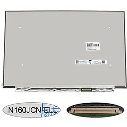 Матрица 16.0" N160JCN-ELL touch (1920*1200 40pin (eDP IPS) LED SLIM (без планок и проушин) матовая разъем справа внизу) для