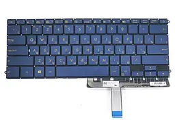 Клавіатура для Asus UX490, UX490CA, UX490UA (RU Blue з підсвічуванням). Українська розкладка. Оригінал. - мініатюра 3