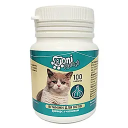 Вітаміни бреверс з часником для котів Petoni Planet 0,5 г 100 шт