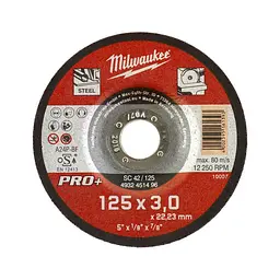 Диск відрізний для металу MILWAUKEE, SCS 42/125х3 PRO+, діаметр 125мм