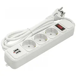 Мережевий фільтр живлення PowerPlant 1.8 м, 3 розетки, USB ( PPSA10M18S3U ) (PPSA10M18S3U)