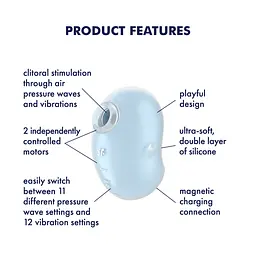 Вакуумний кліторальний стимулятор із вібрацією Satisfyer Cutie Ghost Blue Satisfyer SX0572 99365 - мініатюра 5