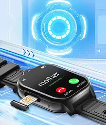 Смарт годинник телефон для дітей Lemfo M15 з AI помічником, GPS навігацією, 4G SIM-картою, прослушкою, кнопкою SOS та IPX7 До 5 днів роботи Чорний - мініатюра 5