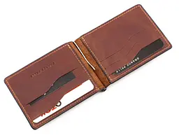 Чоловічий шкіряний затискач для грошей GRANDE PELLE 12х8х1 см acs0024461 - мініатюра 4