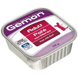 Вологий корм для котів Gemon Cat Wet Adult з яловичиною 100 г (70300827) - мініатюра 2