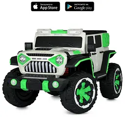 Дитячий електромобіль джип 4x45W 12V12Ah EVA шкіра MP3/USB/Bluetooth білий (M 5845EBLR-1)
