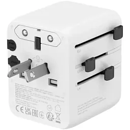 Зарядний пристрій Canyon OnTour 20 2xUCB-C + USB-A EU/UK/US/AUS 20W White (CNS-TA20W1005W) - мініатюра 4