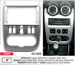 Перехідна рамка Renault, Dacia Duster, Sandero, Logan, Nissan NP200 Carav 22-329 - мініатюра 6