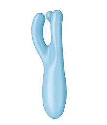 Вібратор для клітора Satisfyer Threesome 4 14 см блакитний - мініатюра 2
