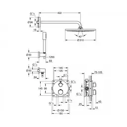 Душова система Grohe Grohtherm 34731000, Хром - мініатюра 2