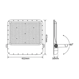Прожектор Videx LED PREMIUM F2 400W 5000K 220V (VL-F2-4005G) - мініатюра 6