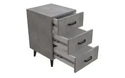 Тумба Віва 3 на конусних ніжках Ferrum-decor 56,5x35x40 Чорний метал ДСП Бетон 16 мм (FRD-106817)